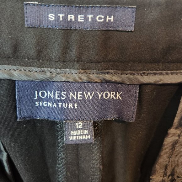 Jones New York Women's Signature Stretch Black Pants Size 12 - Picture 2 of 8